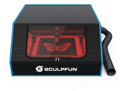 SCULPFUN B1 Laser Housing for S6 pro/S9/S10/S30 Series Laser Engraving Machine, Eye Protection, Fireproof, Waterproof, Soundproof, Laser Enclosure Housing Tent with Extractor Fan, LED Strip