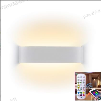 Lightess Smart RGB Applique Murale Intérieure LED Dimmable Multicolore Télécommande Lampe Murale Chambre Luminaire App Contrôle 213 Modes 16 Millions De Couleurs Synchronisation Musique Blanc