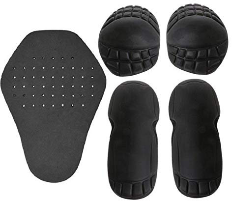 Racing Gear Armour Pads, 5 Piezas EVA Retirable Equipo Protección Incorporado Inserte Pad Racing Motocicleta Hombros Codos Rodillas Protecciones Espaldera Moto Antichoque Y Antifricción