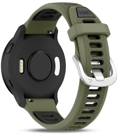 Wizvv 18mm Armband Silikon Kompatibel mit Garmin Venu 3S/Venu 2S/Vivomove 3S/Vivoactive 4S, Silikon-Sportuhrenarmband für Forerunner 255S/265S Herren Damen