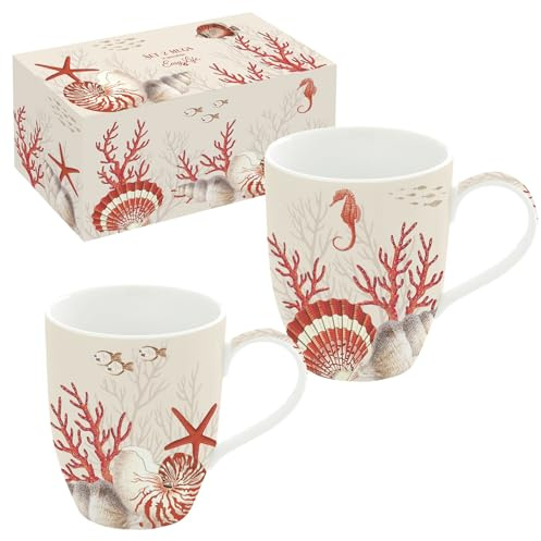 Easy Life Set mit 2 Tassen, 35 cl, aus Porzellan
