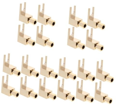 Mikikit 20 Stück L Förmige Drahtklammer Aus Reinem Kupfer Plattiert Mit Echtem Gold L Förmiger 90 Grad Y Stecker Audio Leistungsverstärker Bindungspfosten Drahtklammer * 2 Stück