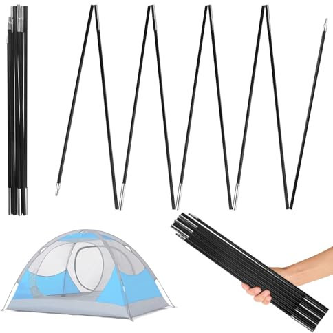 Poteaux de tente de remplacement 8 mm 12 8 pieds de longueur réglables en fibre de verre 18 sections supportant des tiges d'auvent pour le camping la randonnée les poteaux de tente de remplace