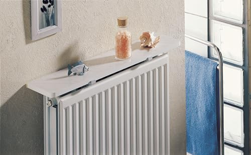 Merveille - Radiator Shelf Without Drilling - Non-Deformable Reversible White/Hacienda Melamine Shelf - Thickness 19 mm - Humidity + Heat Resistance, 100°C - 90 x 20 cm