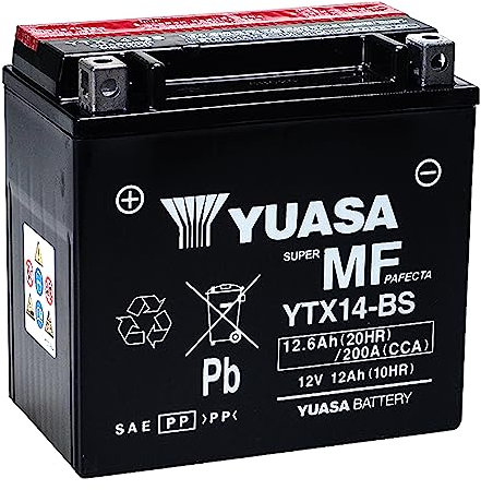 ORIGINALE YTX14-BS PRECARICATA PRONTA ALL'USO YUASA COMPATIBILE CON BMW R 1200 GS/ADVENTURE R 1200 R S ST F 650 700 800 GS