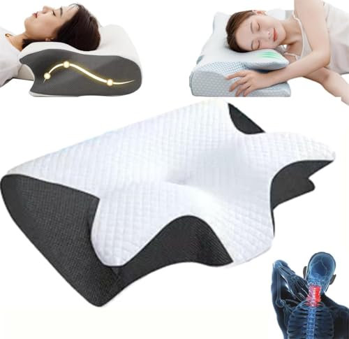 Tildreams Restrelief Premium Ergonomisches Kissen, Konturentlastungskissen, Memory-Schaum-Nackenkissen, orthopädisches Bettkissen für Seiten-, Rücken-, Bauchschläfer, Seitenschläfer für Erwachsene,