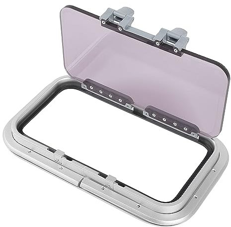 ALQSIM Boat Yacht Rectangle Opening Portlight Porthole, 16-7/8in X 9-3/5in/429X244mm Window Port Hole, Color Acrylic Glass Blocking Boat Rectangular Porthole Window 180° Yacht Porthole
