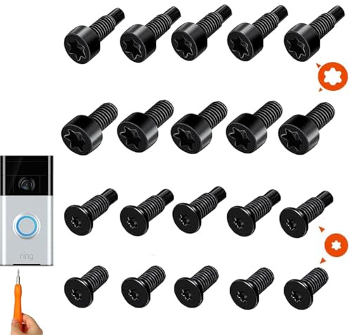 PAIKIUU Ring Doorbell Screws Spare Screws Replacement, 20Pcs Ring Doorbell Security Screws Ring Doorbell Spare Parts Accessories Compatible with Ring Doorbell Video Doorbell