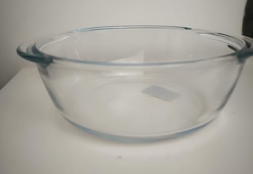 LA CASA DI EVA Bandeja redonda de cristal para freidora de aire de cristal templado de 20 cm de diámetro, 6 cm de altura, resistente a altas temperaturas, apta también para hornos eléctricos, con asas