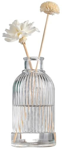 100ml/3.34oz Glass Diffuser Bottles Clear Round Aroma Bottles Jars Aromatherapy Fragrance Accessories Use for DIY Replacement Reed Diffuser Sets Craft Projects Wedding Party