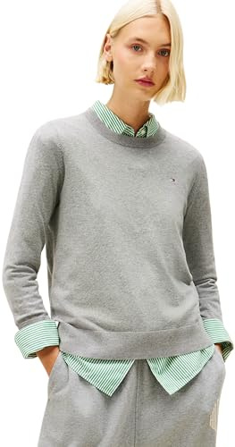 Tommy Hilfiger Damen Pullover Jersey Fine mit Rundhalsausschnitt