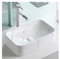HADECOLL Vasque Rectangulaire en Céramique Blanche À Poser, Effet Marbre, 48 X 29 Cm, pour Meuble-Lavabo