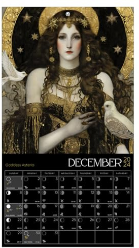 Mondkalender 2024 - Göttin Astrologie -Tracker -Mond -Phasenkalender, | 2024 Mondkalender, Göttliche Astrologie -Dekoration Phasen Kalender Sicher Und Dekorativ Für Das Studium Wohnzimmerbüro