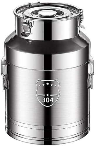 Insulated 20L Milk Can - Heavy Duty 304 Stainless Steel Milk Jug, Silicone Sealed, Vintage Style Milk Bucket for Milk, Wine & Liquid Storage, Durable & Versatile