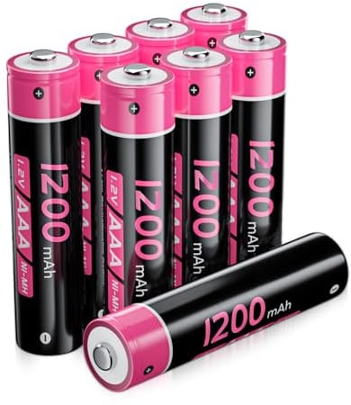 8er-Pack Wiederaufladbare AAA Akkus, 1200mAh Hohe Kapazität AAA Leistungsbatterien 1,2V NI-MH AAA Recharge Accu Akkubatterien
