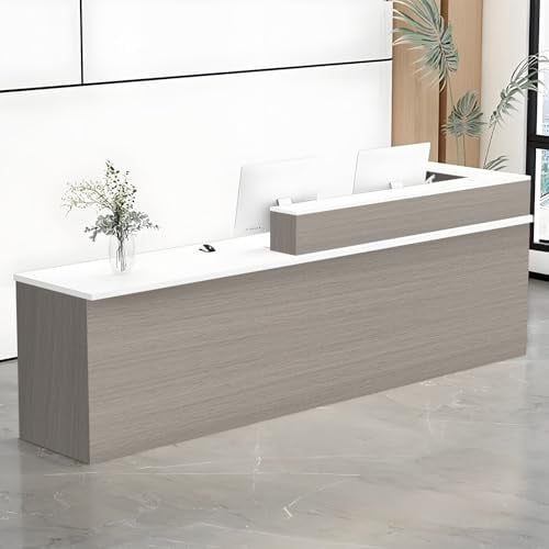 ZRBDDEF Empfangstheke, Moderne Kassentheke, Rezeptionstresen für Büro, Salon, Boutique, Geschäft, Ladentheke mit Aufsatz, Mehrere Größen & Farben