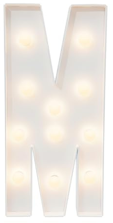 HUOMMGS LED Buchstaben Lichter Warmes Licht Leuchtbuchstaben Groß Leuchtbuchstabe mit 10 LED Lichtern Buchstabenlichter Leuchtbuchstaben für Gaming Zimmer Deko, Bar Deko & Party Deko (M)