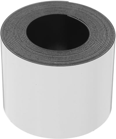 Kichvoe Étiquettes Magnétiques Effaçables 50 Mm Larges Rouleau 3 M Blanc Réutilisables en Caoutchouc Souple pour Tableaux Blancs Réfrigérateurs Bureau Tri et Organisation
