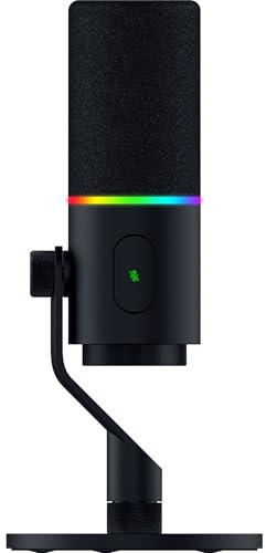 Razer Seiren V3 Pro – Dynamisches USB-Typ-C und XLR-Mikrofon für Streamer - 32-Bit-Float-Unterstützung - 30mm Dynamikkapsel - Integrierter Stoßdämpfer und Abnehmbarer Poppschutz - RGB | Schwarz
