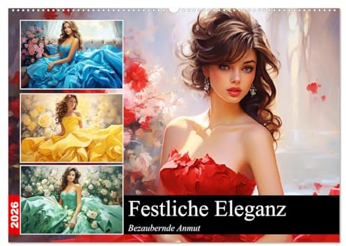 Festliche Eleganz. Bezaubernde Anmut (Wandkalender 2026 DIN A2 quer), CALVENDO Monatskalender: Die bezaubernde Welt schöner Frauen in festlichen Ballkleidern (CALVENDO Menschen)