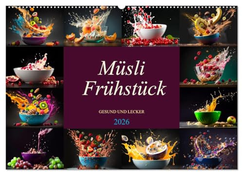 Müsli Frühstück (Wandkalender 2026 DIN A2 quer), CALVENDO Monatskalender: Zwölf farbenprächtig geniale Bilder nicht nur für die Küche. (CALVENDO Lifestyle)