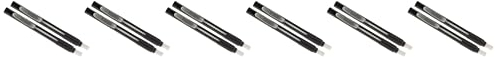 Pentel Clic Radiergummi, einziehbarer Radiergummi, schwarzer Schaft, 12 Stück (ZE22A)