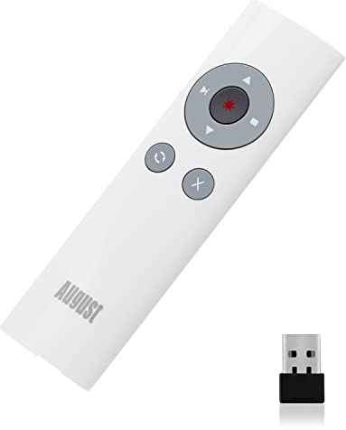 Puntatore Presentazioni Penna Telecomando Senza Fili 2.4Ghz per PPT Office - August LP200 - Presentatore Wireless Laser Multimediale (<1mW) - Batteria Inclusa
