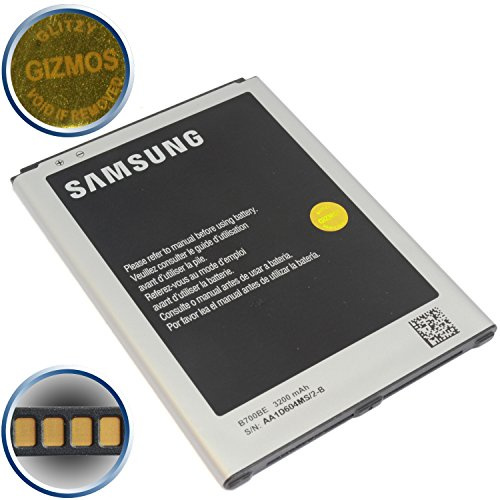 GLITZY GIZMOS® 100% NEW GENUINE ORIGINAL AUTHENTIC SAMSUNG® BATTERY B700BE NFC TECHNOLOGY (4 GOLD PINS / TERMINALS) 3200 mAh 3.8V 12.16Wh FOR SAMSUNG® GALAXY MEGA 6.3 i9200 i9205 (NON - RETAIL PACKAGING - BULK PACKED)