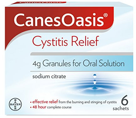 CanesOasis Cystitis Relief | Granules for Oral Solution to Relieve & Treat the Burning & Stinging of Cystitis | 48hr Complete Course | Cranberry Flavour | 6 Count (Pack of 1)