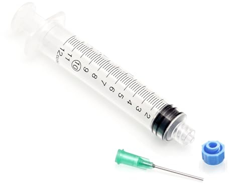 C-U Innovations 5-Packung 10 ml sterile Spritze mit stumpfer Spitze Nadel und Aufbewahrungskappe für Kartuschen, E-Flüssigkeiten, E-CIGS, Esaft Umfüllen, vape