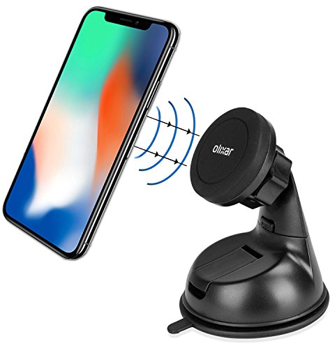 Olixar Magnetic Phone Holder for Car, Mount to Windscreen or Dashboard - (Magnetic Stickers for Phone Provided) - Very Sturdy & Easy to Use - Universal