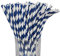 LUXENTU Paille Papier - 100, 300, 500 ou 1000 Pièce - (100, Bleu foncé/rayée/avec pli)