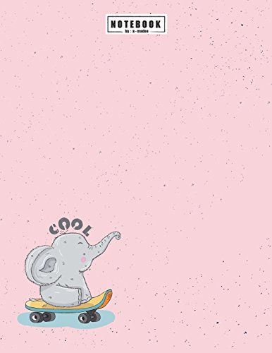 Notebook cool: Elephant on pink cover and Lined pages, Extra large (8.5 x 11) inches, 110 pages, White paper (Elephant on pink notebook, Band 3)