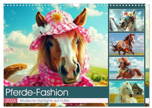 Pferde-Fashion. Modische Highlights auf Hufen (Wandkalender 2026 DIN A3 quer), CALVENDO Monatskalender: Ein trendiges Pferdejahr voller Charme und Chic (CALVENDO Tiere)