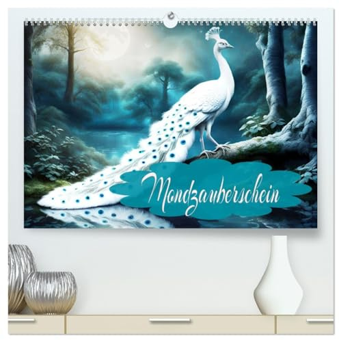 Mondzauberschein (hochwertiger Premium Wandkalender 2026 DIN A2 quer), Kunstdruck in Hochglanz: Ein Jahr Natur und Mondscheins, mit KI erstellt. (CALVENDO Natur)