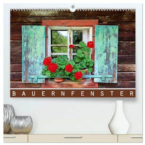 Bauernfenster (hochwertiger Premium Wandkalender 2026 DIN A2 quer), Kunstdruck in Hochglanz: Bauernfenster - Aufgenommen im sehenswerten Salzburger Freilichtmuseum. (CALVENDO Orte)