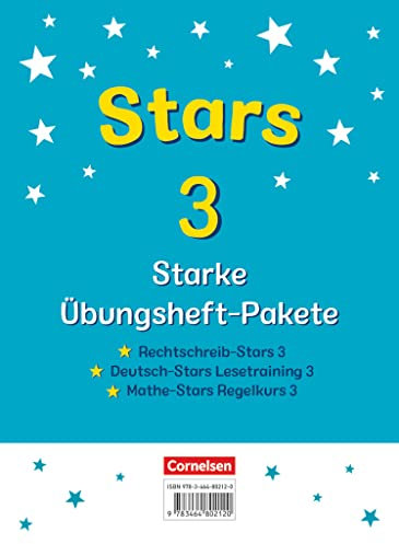 STARS - starke Übungshefte - Basiskompetenzen Deutsch und Mathematik - 3. Schuljahr: Rechtschreib-Stars, Deutsch-Stars Lesetraining und Mathe-Stars Regelkurs - 3 Übungshefte mit Lösungen im Paket