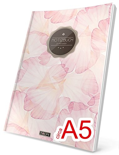 TULPE Punktraster Notizbuch: Ca. A5 „C051 Blüten“ (Vintage Softcover, Register, Punktkariertes Papier - Bullet Journal, Notizheft, Skizzenbuch, Tagebuch, Gepunktete Seiten, Dot Grid Notebook)