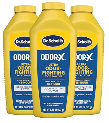 Dr. Scholl's OdorX All Day Deod Powder. 6.25 Ounces, (Pack of 3)