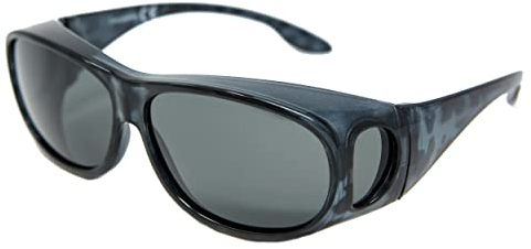 Opticaid Over Glasses Fit Over Sunglasses Polarised Anti Glare UV400 Wrap Around Womens Mens Black Category 3 Lens Remaldi