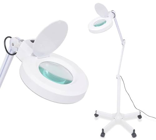 vidaXL Lupenlampe mit 5 Dioptrien Stativ Lupenleuchte Lupe Vergrösserungslampe