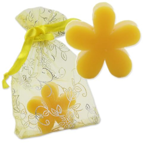 10 X Blümchenseife mit Mesh-Beutel Präsent/Geschenk im 10er Pack