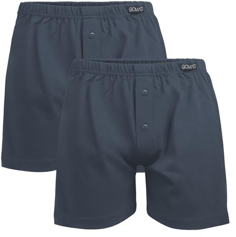 Gomati Herren Jersey Boxershorts (2 Stück) Stretch Unterhose aus Baumwolle - Anthrazit M/5