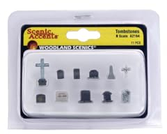 Woodland Scenics A2164 Grabsteine Grabkreuze Beerdigungen Trauer Sterbefall Figuren Tombstones Diorama Modelleisenbahn Spur N 1:160