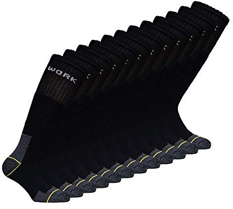 Fontana Calze, 12 paia di Calze da Lavoro rinforzate su punta e tallone mod. LUNGO misura 43/46