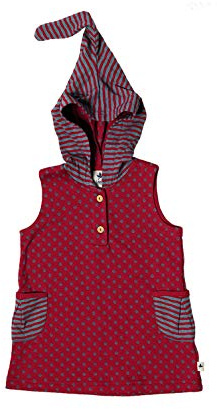 Leela Cotton Baby Kinder Tunika mit Spitz Kapuze Bio-Baumwolle Kapuzenkleid Mädchen (74/80, Isfahan)