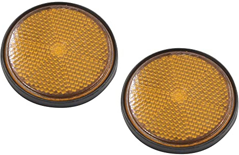 sourcing map 2Pcs 2.2 Inch Dia Motorcycle Scooter ATV Reflectors Orange Black