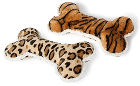 Karlie Safari Knochen Stippy, Hundespielzeug, Plüsch, Braun/Leopard, 30x15x6 cm