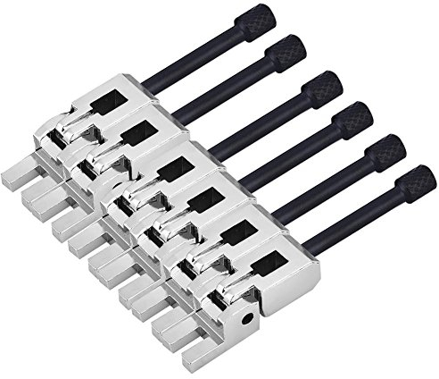 6 Pcs E Gitarre Tremolo Brücke Sättel, Tremolo Brücke Sättel für Floyd Rose E Gitarre(Silber + Schwarz)
