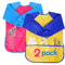 XCOZU 2 Pack Kids Aprons for Painting, Children's Artist Painting Smocks with Long Sleeve & 3 Convenient Pockets, Kids Art Smock Toddler Waterproof Play Apron for Daily Activities